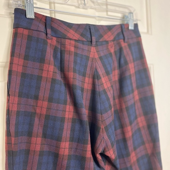 Velvet by Graham Spencer Cropped Plaid Trouser 4 Blue Res - Picture 9 of 15